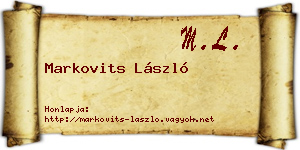 Markovits László névjegykártya